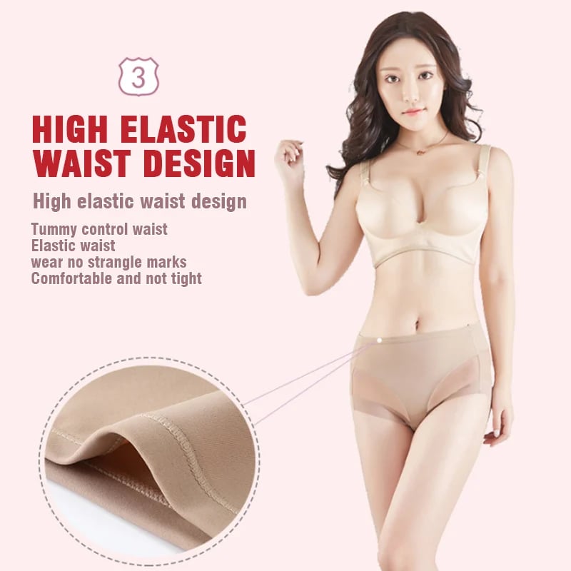 🔥High Waist Ice Silk Shaping Briefs Translucent and sexy