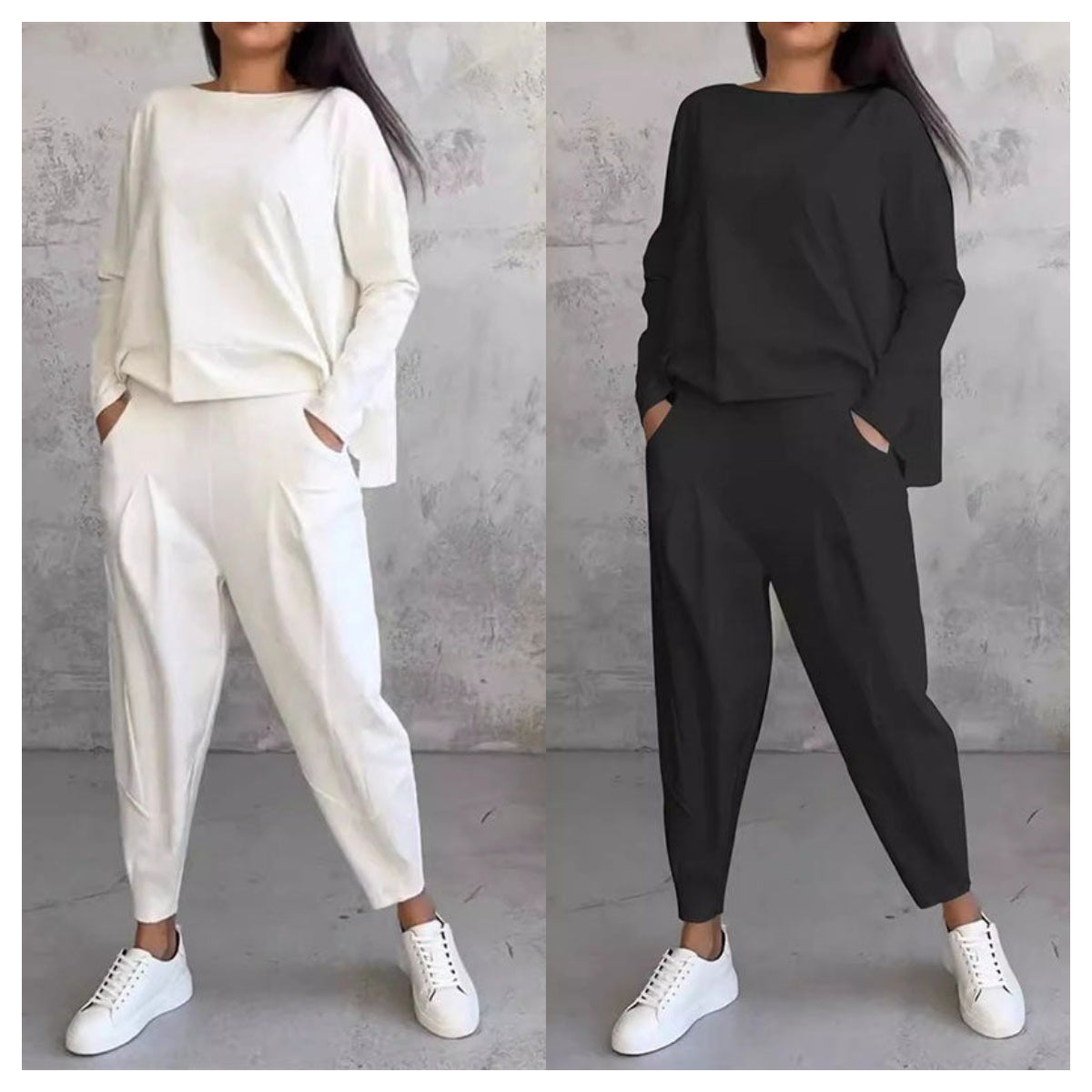 💥Limit Time 50% OFF 💕Women's 2-piece set: long-sleeved round neck top + pants🧥+👖