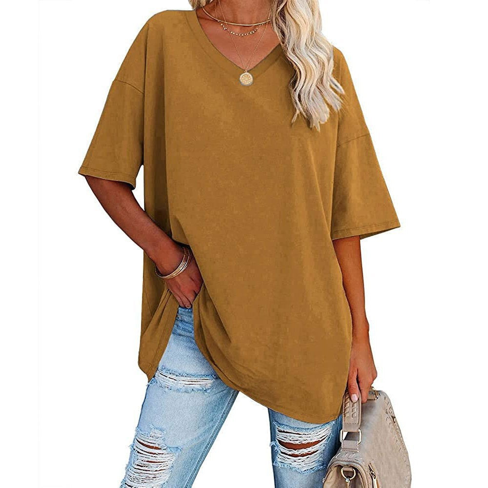 Last Day Sale 49%-Women's Casual Loose V-neck T-shirt