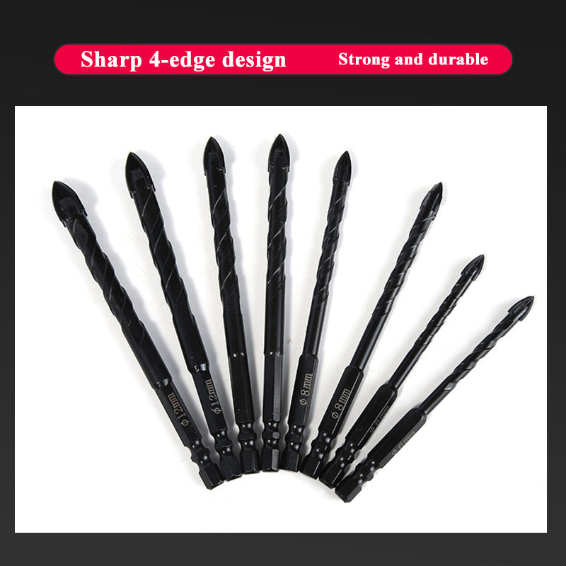 💥High-strength 4-Edge Cross Drill Bit Set