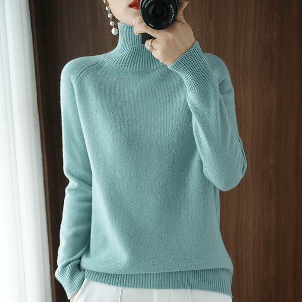 🔥Last Day Sale 49%🔥Women's Solid Turtleneck Knit Sweater