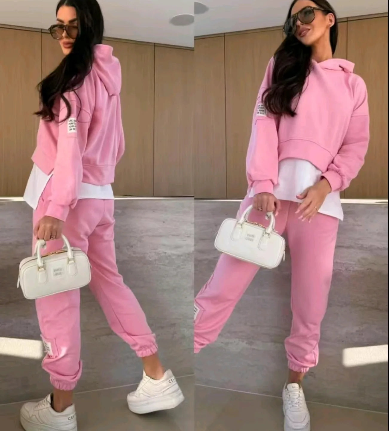 🔥Women's Hooded Patchwork Casual Sweatshirt Suit