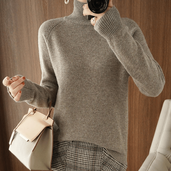 🔥Last Day Sale 49%🔥Women's Solid Turtleneck Knit Sweater