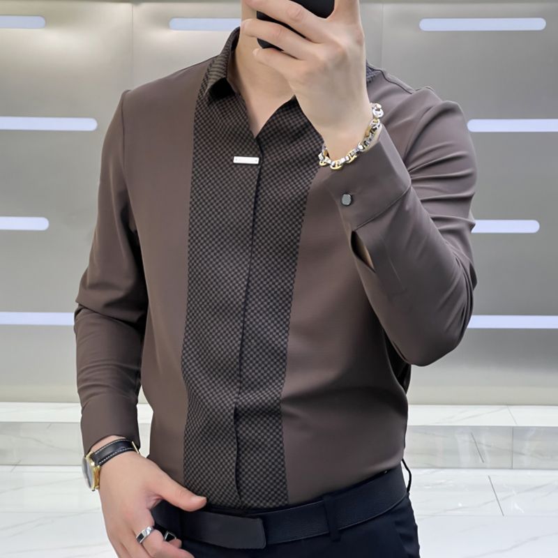 🎁✨Hot sale🔥Men's Business Casual Patchwork Shirt