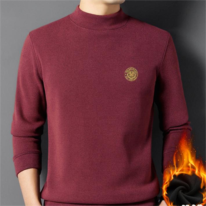 Men's Thickened Mock Neck Warm Solid Sweatshirt（50% OFF）