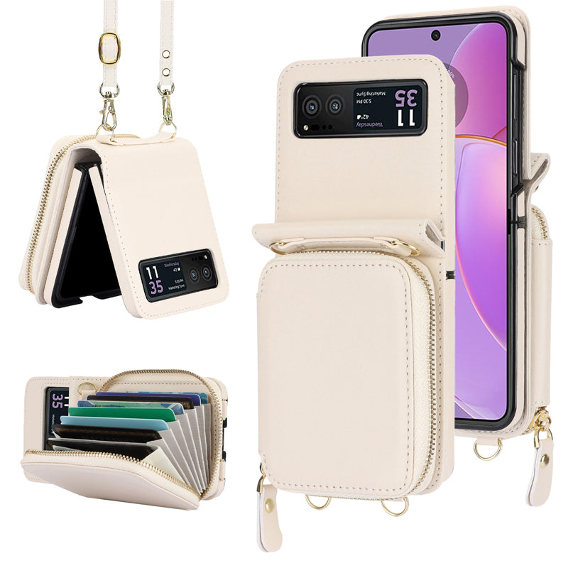 ✨Leather case with card holder and zip for Samsung Galaxy Z Flip3/4/5/6✨