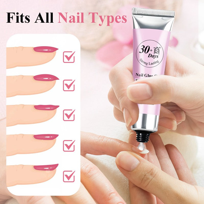 Strong Lasting Nail Glue Gel Set for Press-on Nails