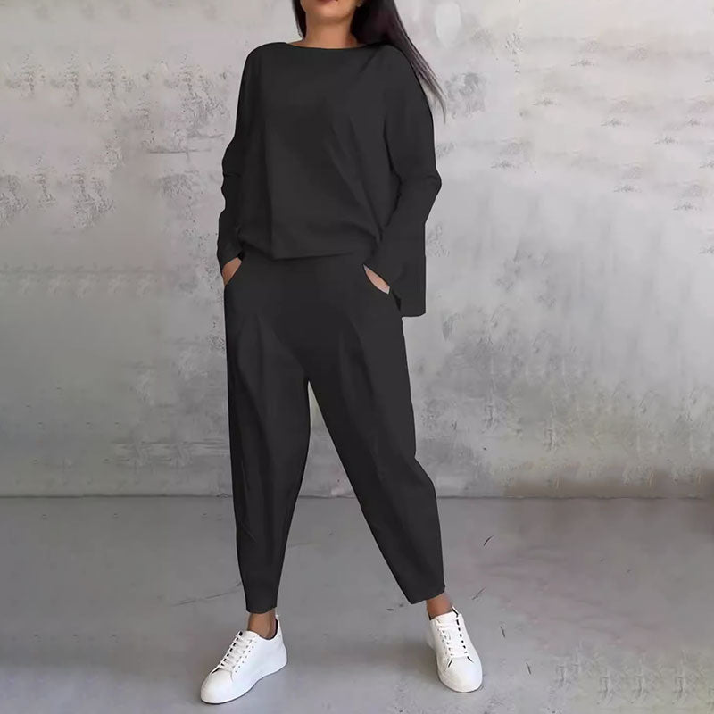 💥Limit Time 50% OFF 💕Women's 2-piece set: long-sleeved round neck top + pants🧥+👖