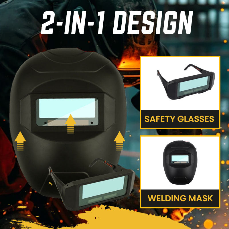 Lightweight Durable 2-In-1 Welding Mask & Safety Glasses