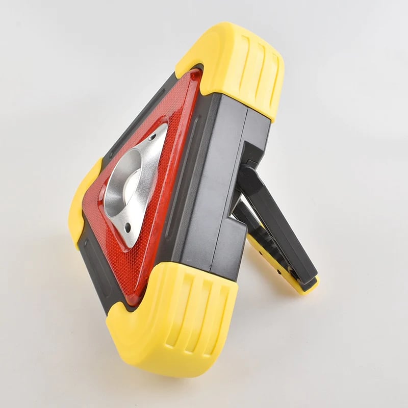 2-IN-1 Solar Emergency Triangle Warning Light at the Roadside