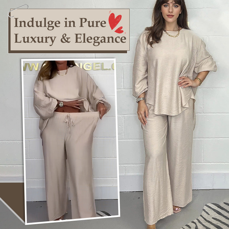 💞Women's Long Sleeve High Waisted Wide Leg Pants Suit