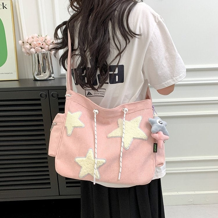 Cute Star Canvas Messenger Crossbody Bag