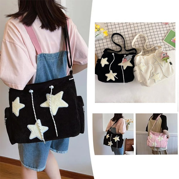 Cute Star Canvas Messenger Crossbody Bag