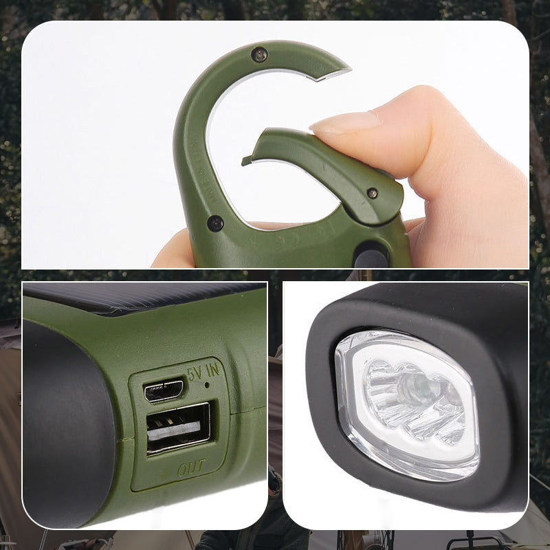 Outdoor Emergency Lamp (Hand Crank + Solar + USB Charging)