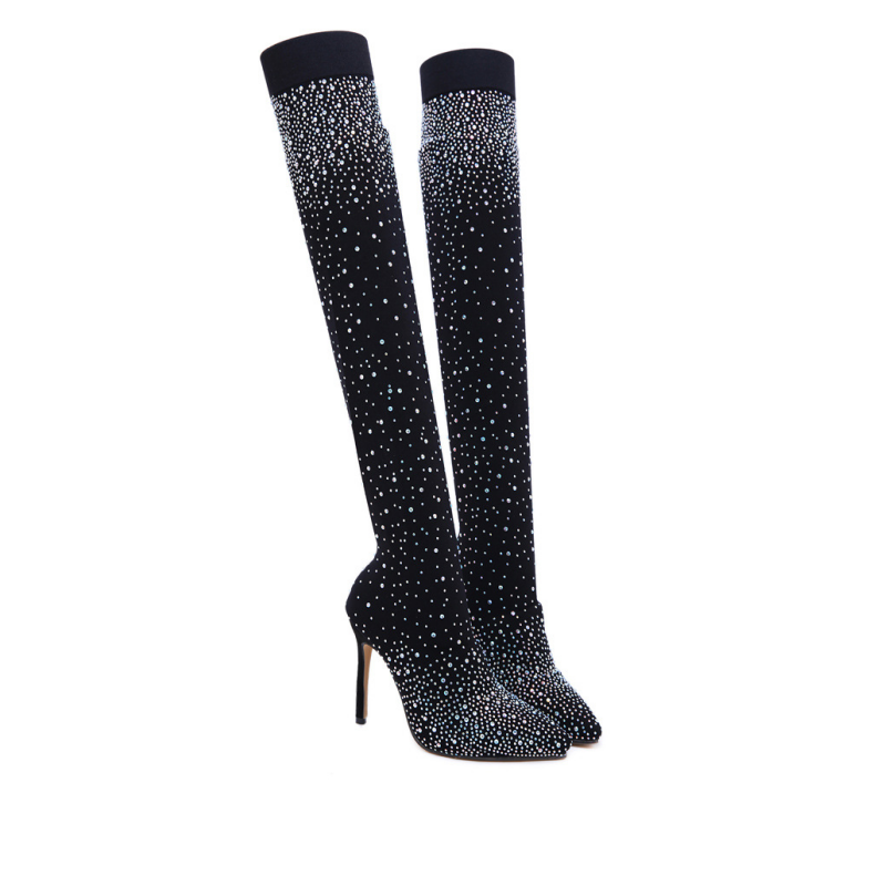 🎅Christmas Sale 50%OFF -🎁Women’s Sparkly Faux Diamonds Over-the-Knee Boots👠