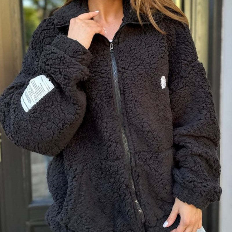 New Year's Sale-Women's Casual Faux Lamb Wool Coat