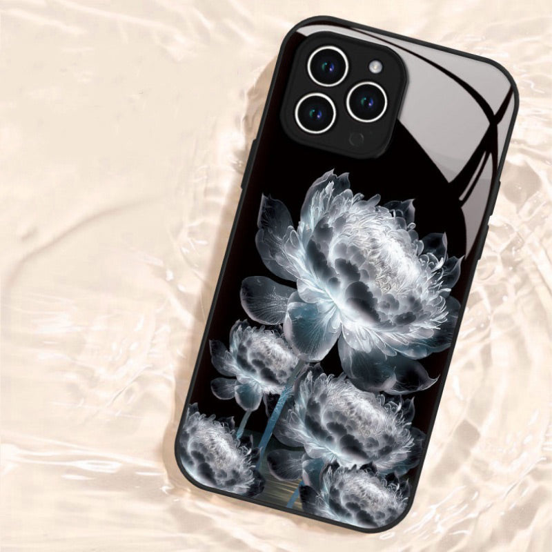 Shockproof Epiphyllum Slim Liquid Glass Phone Case