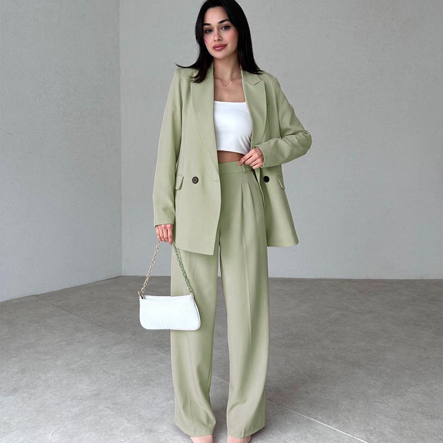 Women's Long 2-Piece Blazer Suit Set