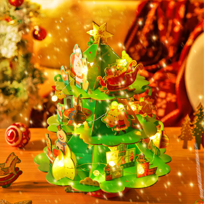 🎁Christmas promotion 49% OFF🎄Christmas Rotating Music 3D Puzzle & Craft Wreath