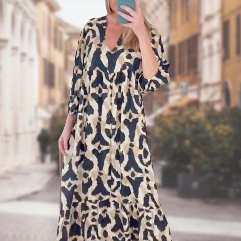 Women's Trendy V-Neck Leopard Print Dress