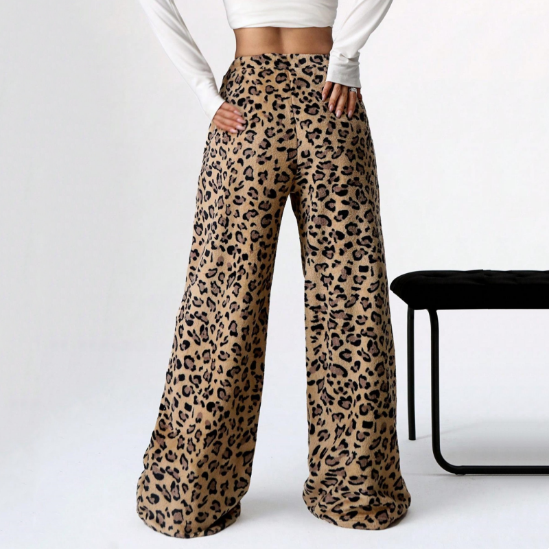 Women’s Leopard Print Wide Leg Pants