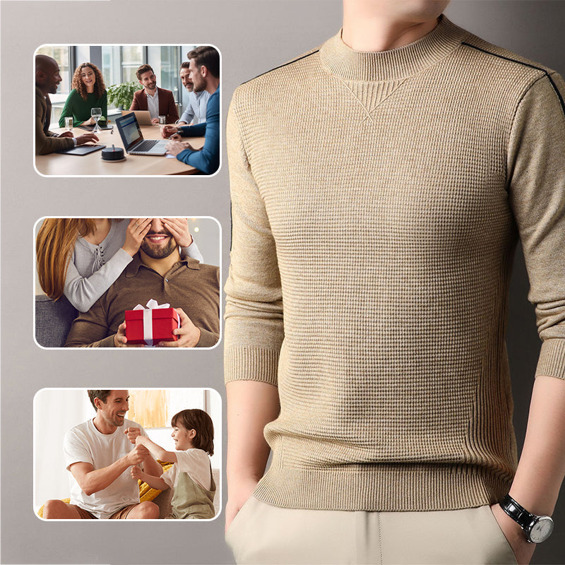 Men's Warm Mock Neck Soft Knit Sweater