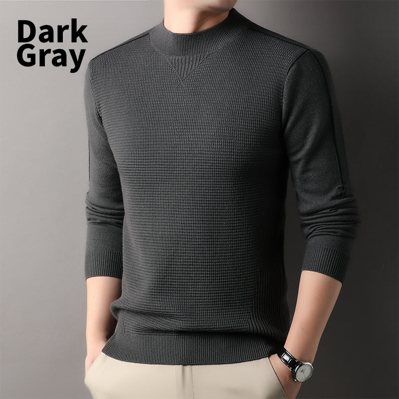 Men's Warm Mock Neck Soft Knit Sweater