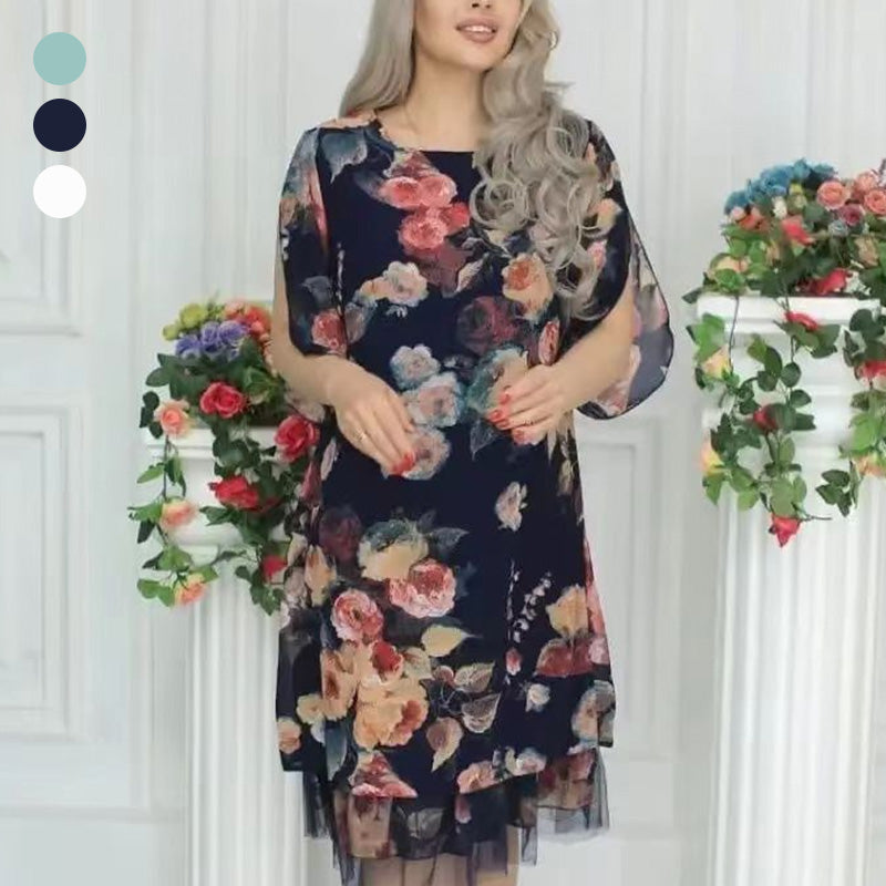 🌸Spring Specials🌸 Women's Elegant Rose Print Loose Dress