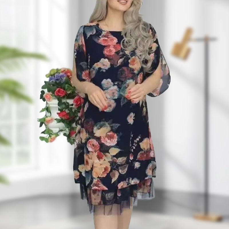 🌸Spring Specials🌸 Women's Elegant Rose Print Loose Dress