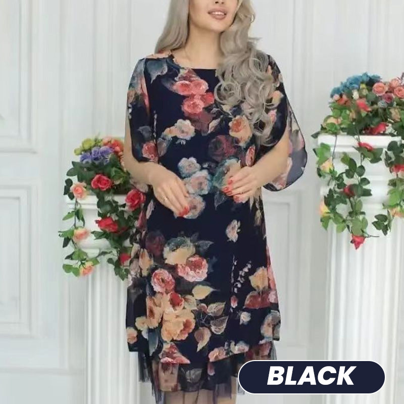 🌸Spring Specials🌸 Women's Elegant Rose Print Loose Dress