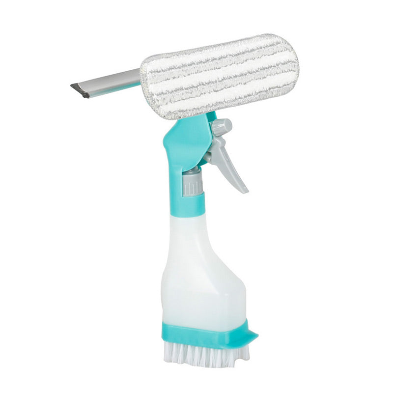 4-In-1 Glass Cleaner - Combines a Wiper, Scraper, Brush and Spray Bottle