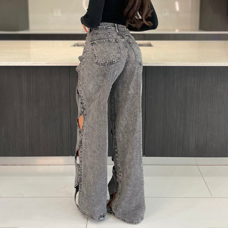 💖 Women's Hollow Out High-Waisted Denim Pants👖