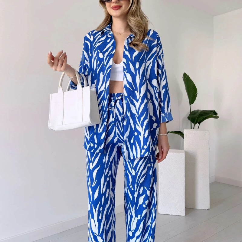 🌸Spring Specials🌸 Chic Women's Zebra Print Shirt & Pants Set