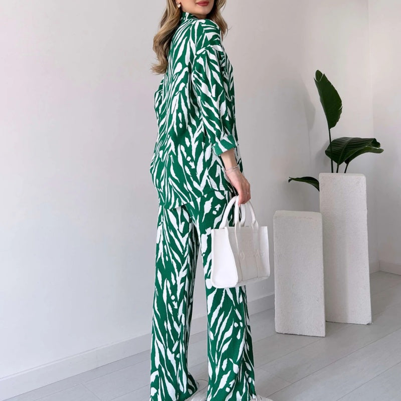 🌸Spring Specials🌸 Chic Women's Zebra Print Shirt & Pants Set