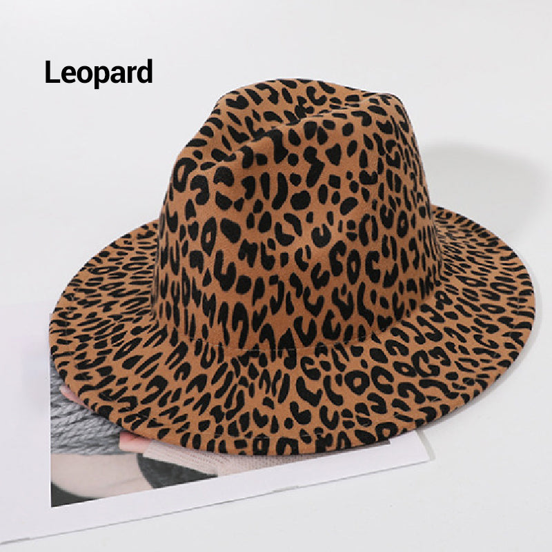 Women's Leopard Print Wide Brim Hats