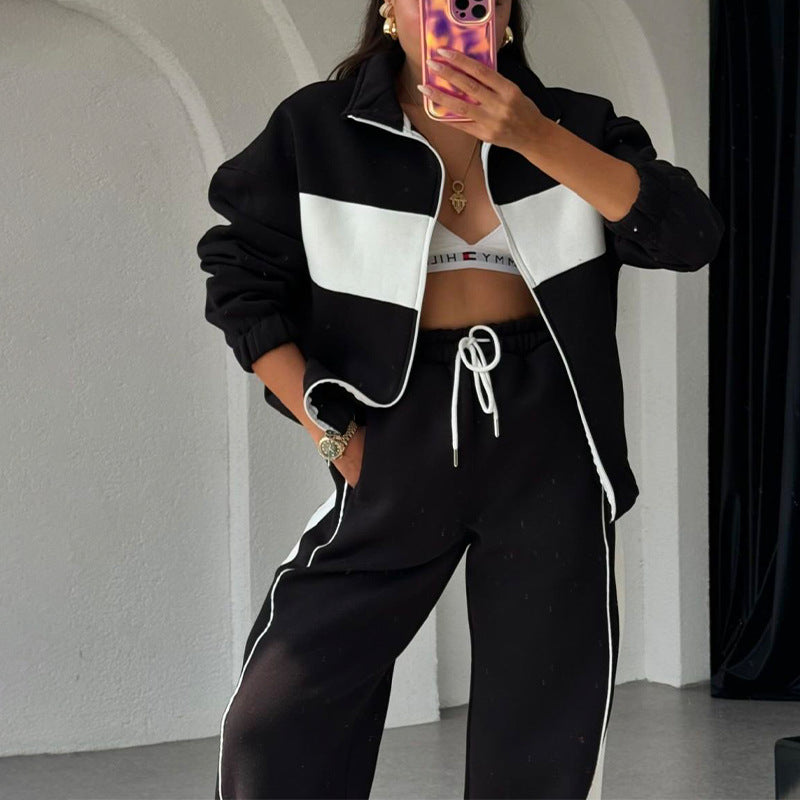 🔥Seasonal discount 53%🔥Women's Two-Piece Color-Block Tracksuit