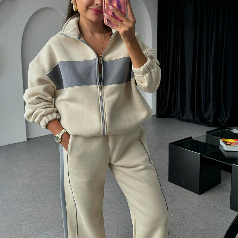 🔥Seasonal discount 53%🔥Women's Two-Piece Color-Block Tracksuit