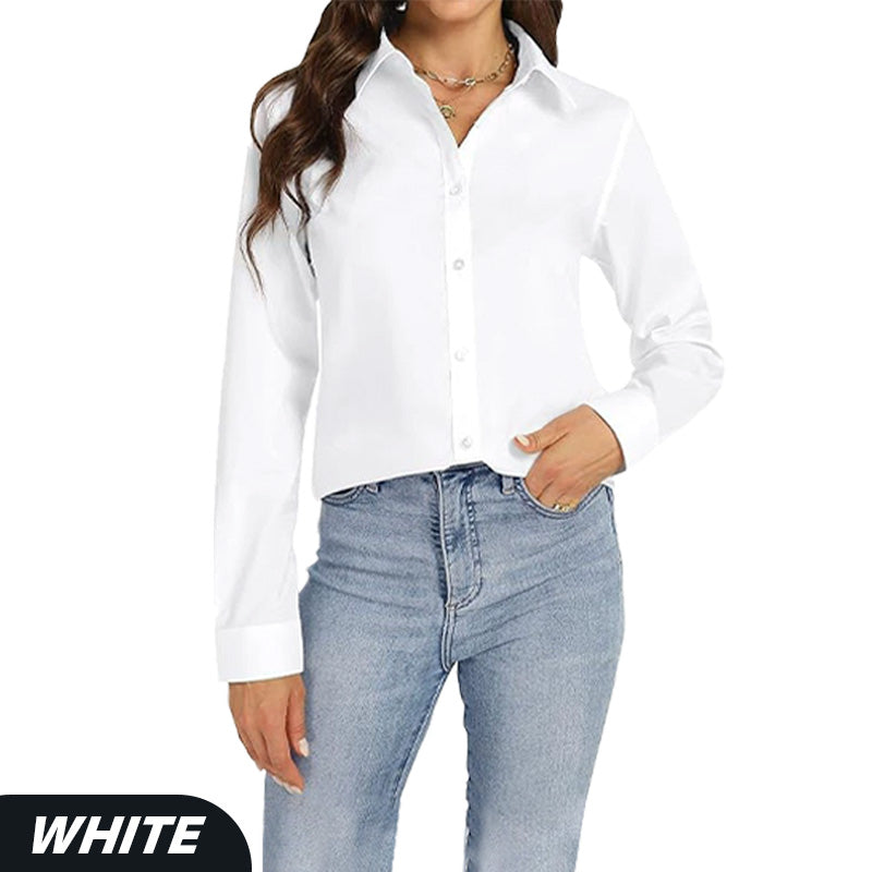 Loose Mid-Length Lapel Casual Long-Sleeved Shirt