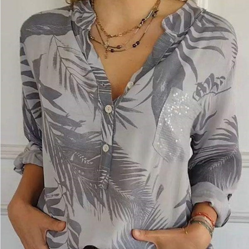 💕Buy 2 Get 10% Off + Free Shipping💕Women's Fashion V-Neck Printed Top