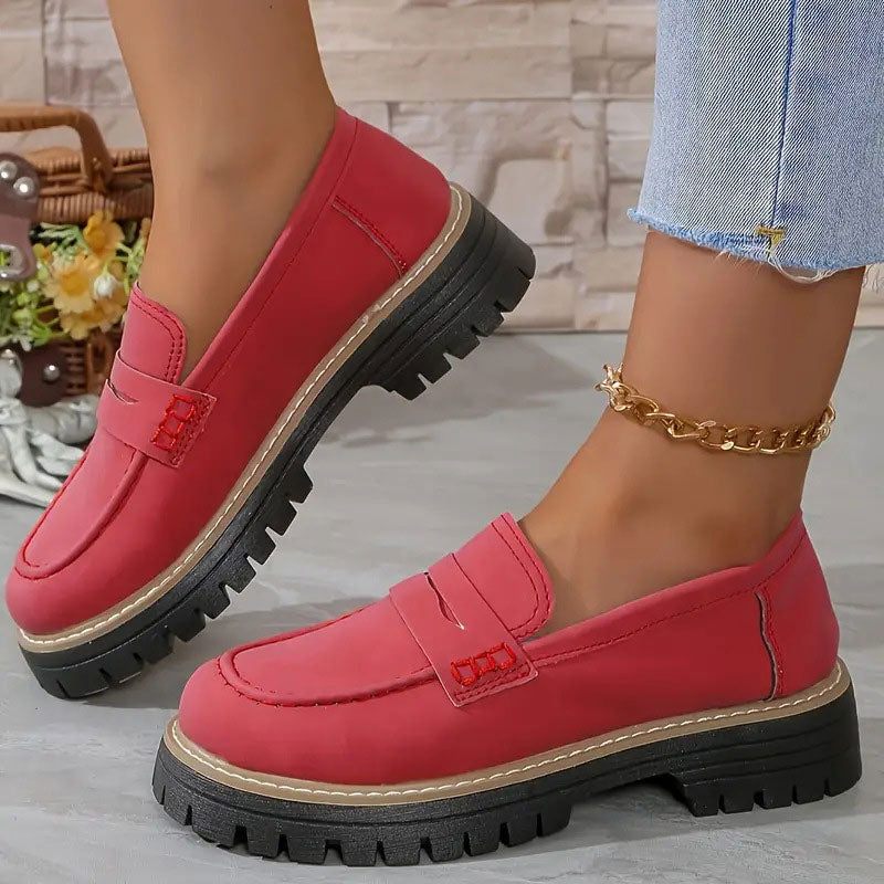 Comfortable chunky loafers for women with platform