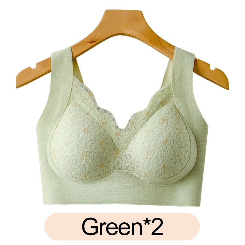 3D Lace Bra with Fixed Padding for Middle-Aged Women