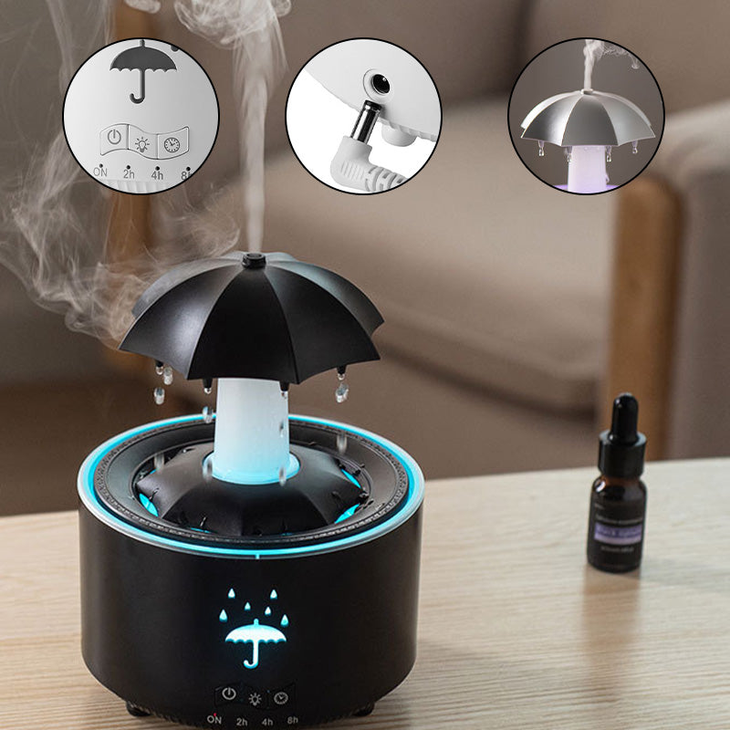 7 Color Rotating Raindrop Aromatherapy Humidifier