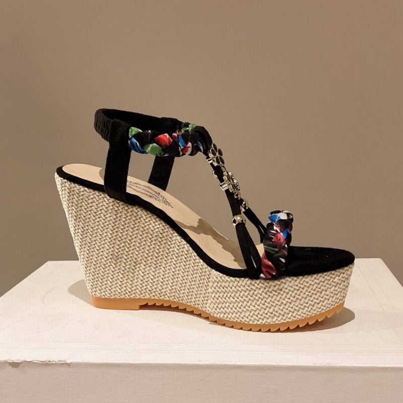 Women's Boho Wedge Pointed Toe Sandals