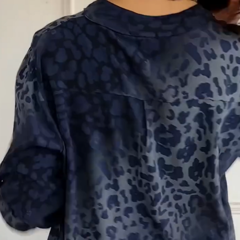 Women's Casual Stand Collar Printed Blouse