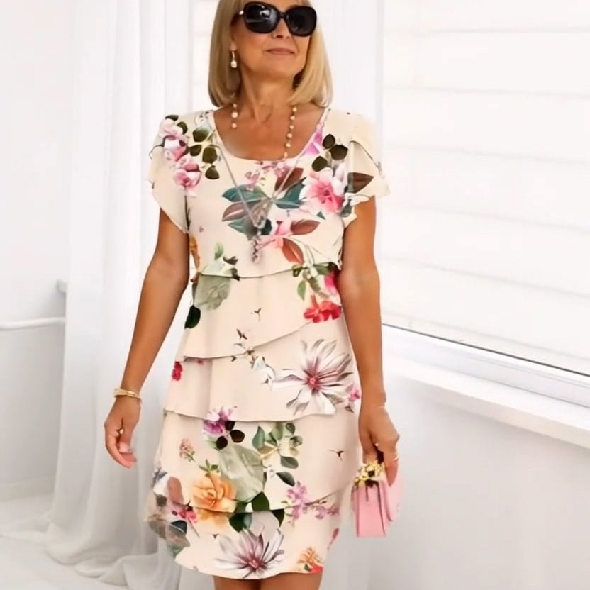 🔥HOT SALE 50% OFF🔥🌸Spring Specials🌸Multi-plant Floral Print Cascade Dress